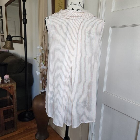 Luukaa Short Sleeve Salmon Striped Top NWT Sz 10 - Picture 6 of 11